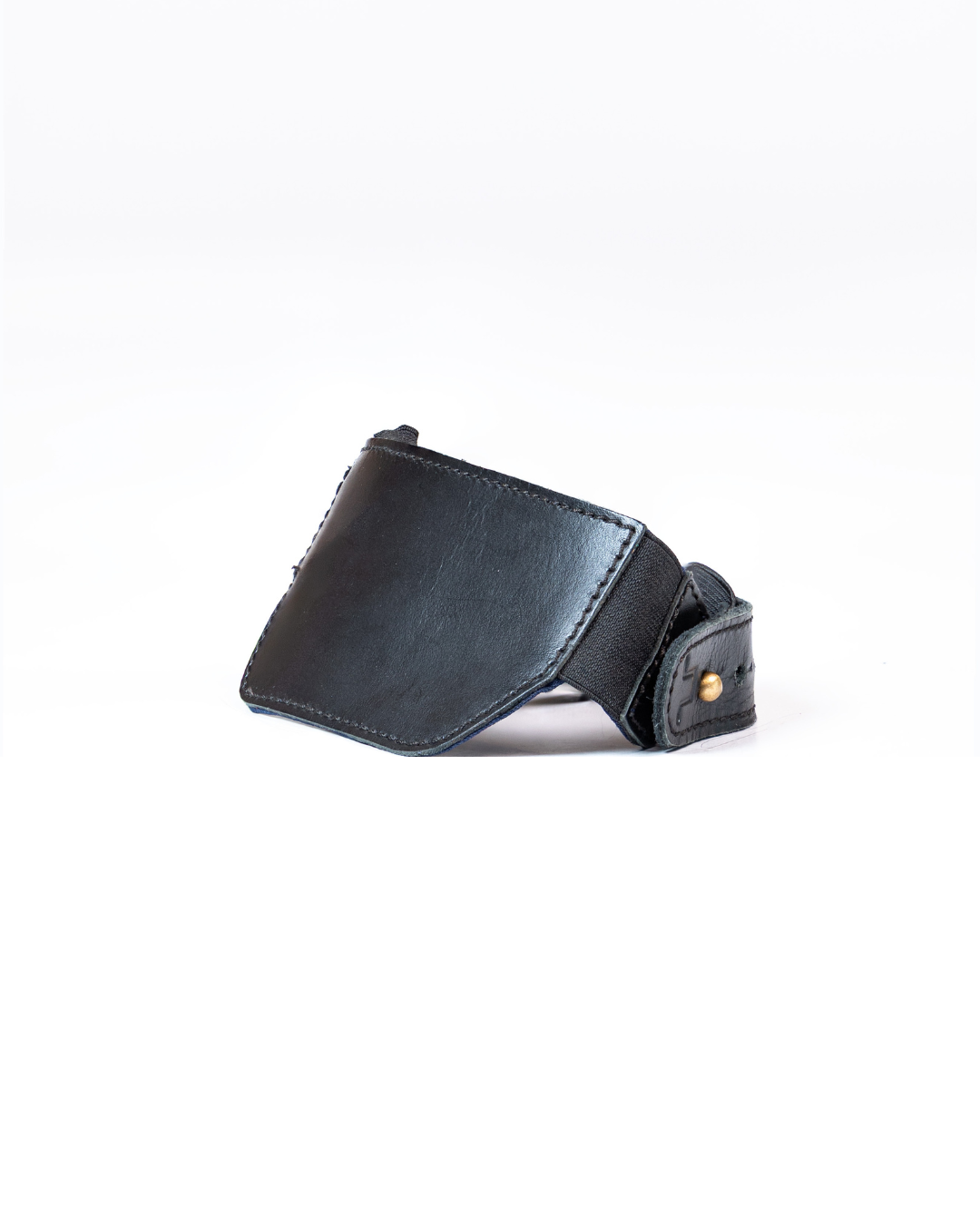 Black shoe protector on a white background