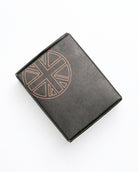 Oil filler cap box with Union Jack design on a white background